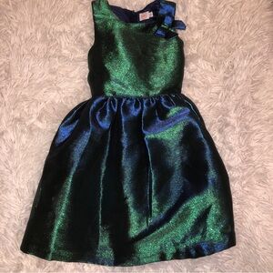 Girls Party Dress Wonder Nation Size 10  Iridescent Dress  Blue/Green Shimmering